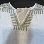 Wrap London Womens Size 4 Embroidered Tunic Top Boho Festival‎ Tie Sleeve White Photo 1