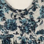 Brandy Melville Basil Lola Blue Floral Deep Scoop Neck Fit & Flare Mini Dress M Photo 3