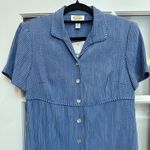 Talbots Vintage  Blue Checkered Button Midi Dress Cottagecore Western Size 4 NWT Photo 1
