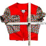 Vintage 70s Zip Front Red Blue Cropped Short Sleeve Bolero Jacket S NEW Tags Photo 5