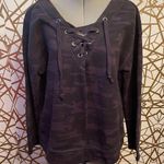 Sanctuary 💜 Blue CAMO Sweatshirt, Medium Photo 0