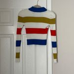 Urban Outfitters  Ribbed Cropped Sweater Women Small Striped Quarter Zip Photo 3