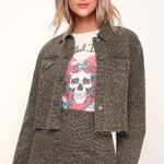 Pistola Naya Washed Brown Leopard Print Denim Jacket Photo 0