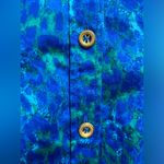 St.John Sport small blue/green print shirt dress womens designer colorful Blue Photo 4