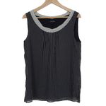 St. John Black Silk Sleeveless Polka Dot Top Blouse Size 6 Photo 1