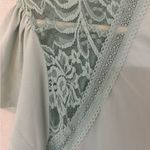 Torrid  Studio Crepe Jersey Mock Neck Lace Inset Top Aqua Plus Size 3 bus… Photo 11