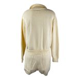 ZARA  Cream Wool Collared Long Sleeve Button Playsuit Sweater Jumpsuit Romper L Photo 1