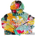Adidas  Tropical Print Long Sleeve Cropped Hoodie Size Medium Photo 1
