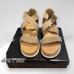 Torrid Taupe Gore Bands Sport Wedge Sandals 8.5 Wide Width Photo 2