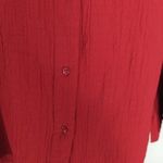 White Stag  Womens Crinkle Button Front Shirt Blouse Red Long Sleeve S‎ Photo 1