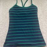 Lululemon Power Y Tank - Navy & Green Stripes Photo 0