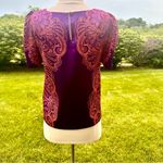 Juicy Couture  hot pink/purple design printed blouse with puff sleeves Photo 11