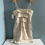 Calvin Klein Tiered Sheath Satin Dress Photo 4