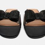 ZARA NWT  embellished bow sandals Black Rhinestone Photo 3
