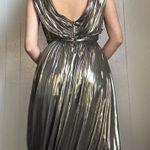 Gold metallic maxi dress Size 2 Photo 3