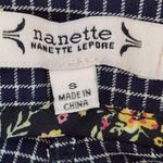 Nanette Lepore Navy Plaid Pull-on Cropped Pants Size Small Preppy Navy Pants Photo 6