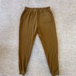 Aerie Women Waffle Knit Jogger Pants Small Stretch Brown Tan Lounge Casual Comfy Photo 4