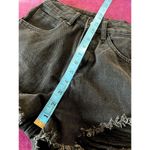 Princess Polly High Rise Black Denim Cut Off Shorts Distressed US Size 2 GRUNGE Photo 5