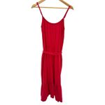 Evereve  Pink‎ Gauze Cotton Midi Sundress Small Adjustable Straps Tie Waist Photo 5