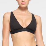 SKIMS  COTTON RIB PLUNGE BRALETTE in Soot - NWT - XXS Photo 5