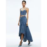 Alice + Olivia  Jeans Donella High Low Denim Skirt Brooklyn Blue Size 25 Photo 1
