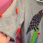 RARE Katya Dobryakova Embroidered Bird Cactus Sweatshirt XS Gray Photo 4