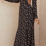 House Of CB NWOT  Octavia Backless Dainty Floral Print Midi Dress Black Size XS Photo 0