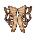 Sofft Snakeprint Espadrille Jute Wrapped Wedge Sandals Shoes size 6.5 Brown Photo 4