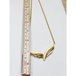 Monet Vintage  Gold-Tone & Cream Enamel Winged Necklace Photo 3