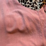 Umgee Rose Linen Tunic Top with Animal Print Layered Bell Sleeves by Sz S Photo 7