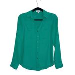 EXPRESS The Portofino Shirt Shamrock Green Button Down Blouse Photo 0