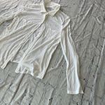 Splendid white Button Down Shirt Women’s M Supima Cotton Modal LongSleeve Preppy Photo 2