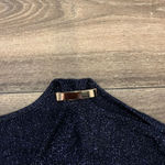 Thalia Sodi  Metallic Blue Lightweight Sweater Shoulder Cut-Outs Size XL Photo 2