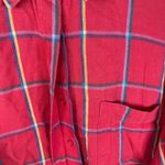 Diane Von Furstenberg  Vintage Red Plaid Button Front‎ Woman's Blouse Flannel 14 Photo 5
