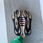 K-Swiss  Heritage Classic White Leather Red Navy Blue Striped Tennis Shoes 9 Photo 3