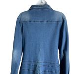 Buttons Feisty Boutique Stretch Denim Jumpsuit L Blue  Pockets Rosie the Riveter Photo 4