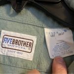 Five Brother Vintage Union Made In USA Long Sleeve Flannel Cotton Button Up Med Green Photo 4