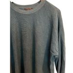 Eileen Fisher Women’s Linen Crepe Stretch Crew Neck Top Size L Teal Long Sleeve Photo 2