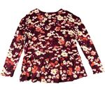 LOFT Outlet Womens MP Floral Peplum Long Sleeve Pullover Super Soft Sweater Red Size undefined Photo 8
