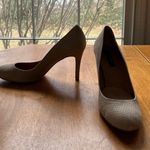 Ann Taylor Classic Leather Heel Pumps Khaki Suede Snake Print, Size 7.5 Photo 6