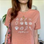 Bella Canvas Handmade Women's Peach Beach Seashell Graphic T Shirt Burnout Size Medium Photo 2