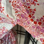 Anthropology Plum Pretty Sugar Kimono style Robe Pink White Floral Belted Size S Photo 3