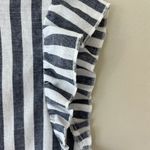 Manuela Stripe Printed Ruffle Cap Sleeve Blouse Top Button Up Size M White Size M Photo 3