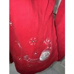 Classic Elements Y2K Snowmen W Snow Fleece Sweater Snap Embroidered Red -sz L Photo 2