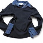 Vintage Denim Trimmed Black Sweater Size L Photo 0