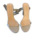 Pretty Little Thing PrettyLittleThings Size 4UK = US6 Silver Clear strappy ankle High Heels Photo 4