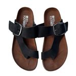 White Mountain NEW Womens Leather Upper Footbed Harley Sandals Size 7M Black Photo 3