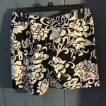 Diane Von Furstenberg  Black and White Floral Shorts | Size 4 Photo 1