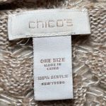 Chico's  Tan Cream Beige Ruana Sweater One Size Shawl Poncho‎ Open Weave Knit Photo 4