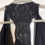 Eyelash Couture  Black Sheer Lace Back Boho Festival Fairycore Vest S Photo 6